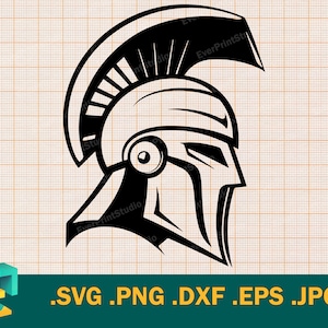 Spartan Helmet SVG - Cricut, Silhouette | Vector Artistic Design Spartan Cut File Logo | Download  Spartan  Mascot Clip Art Cutting File
