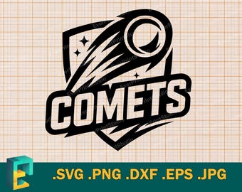 Comets Team SVG - Cricut, Silhouette | Comets Kids Sports Team Logo svg files, Vector Comets Team Mascot School svg, png, eps