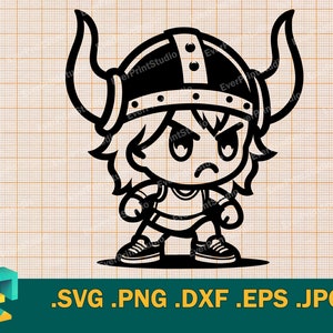 Simpatico vichingo SVG - Cricut, Silhouette / Simpatico guerriero scandinavo SVG File di taglio / Scarica Baby Viking Cut File Template svg, png, eps, dxf