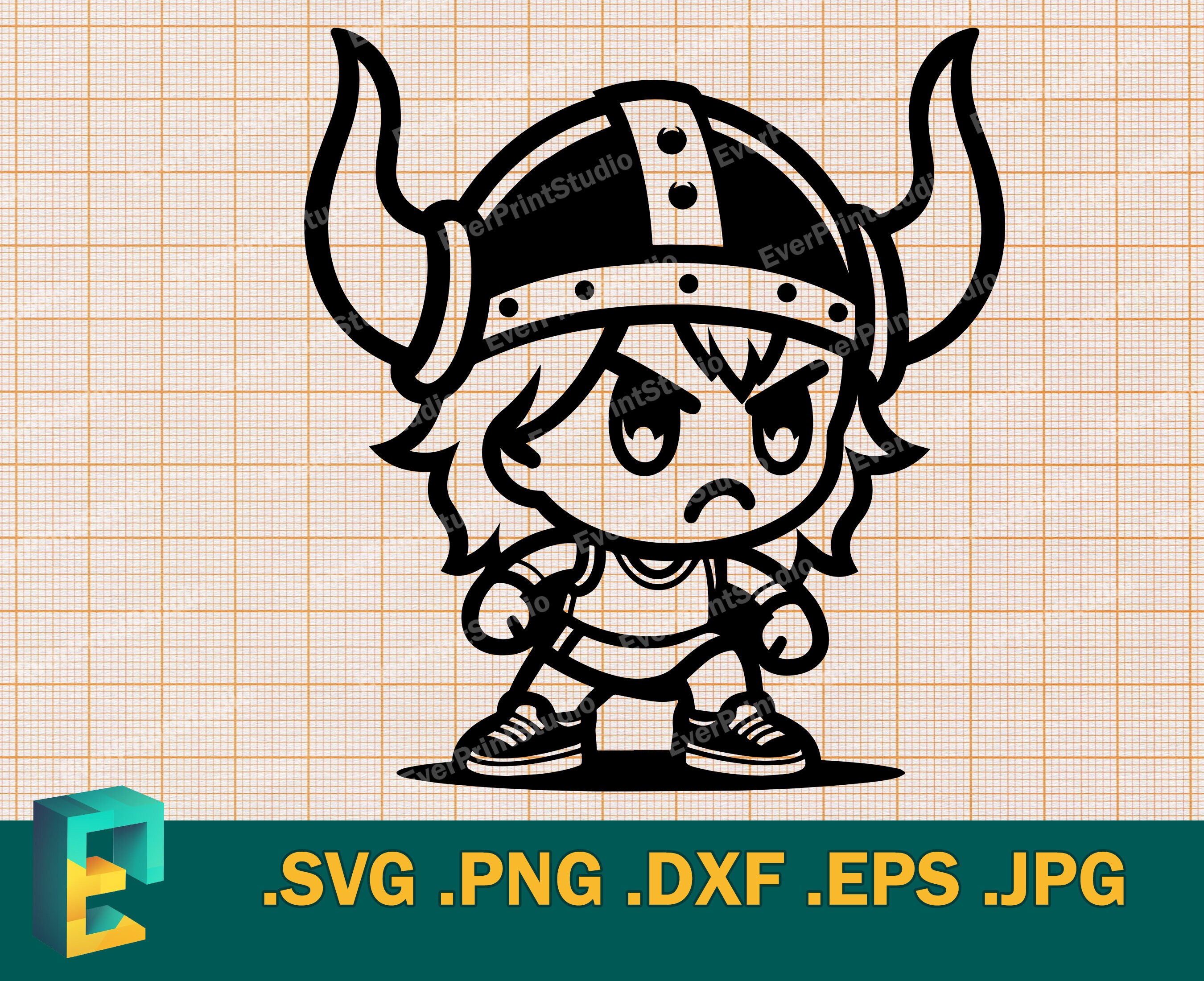 Cute Viking SVG - Cricut, Silhouette | Cute Scandinavian Warrior SVG Cut File | Download Baby Viking Cut File Template svg, png, eps, dxf