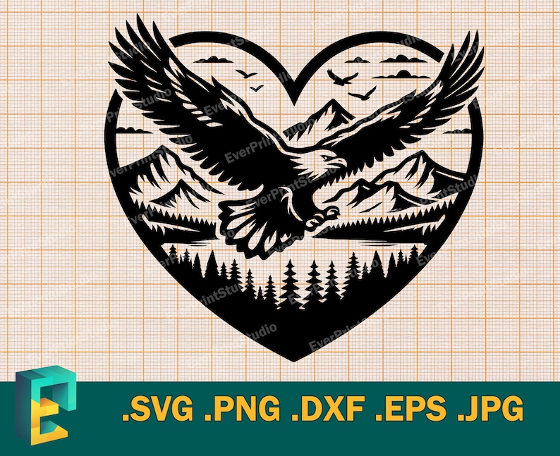 Flying Eagle SVG - Cricut, Silhouette | Vector Bald Eagle SVG Cut File ...