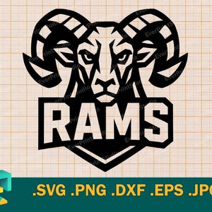 Rams SVG - Cricut, Silhouette  |  Rams Sports Team SVG shirt spirit,  Rams School Team Mascot, Football, Baseball, Basketball svg, png, eps