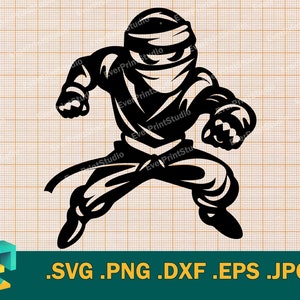 Ninja SVG - Cricut, Silhouette | Vector Ninja Cut File Template for Cutting Machine  |  Ninja Graphics Clip Art Logo, svg, png, eps, dxf