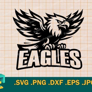 Adler Team SVG - Cricut, Silhouette | Little Adler Sport Team Logo Schule Maskottchen Fußball Schneidevorlage Download svg, png, eps, dxf