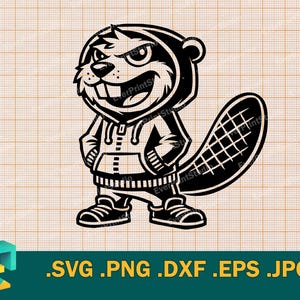 Beaver SVG - Cricut, Silhouette | Artistic Design Funny Beaver Cut File | Download Vector Urban  Beaver Cutting File svg, png, eps, dxf