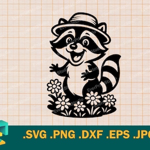 Raton laveur SVG - Cricut, Silhouette | Fichier vectoriel de raton laveur | Téléchargez la mascotte de raton laveur SVG, modèle logo de raton laveur, svg, png, eps, dxf