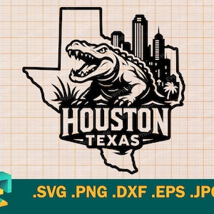 Houston SVG - Cricut, Silhouette | Vector Houston TX  Cut file | Download Huston Texas USA Template for Cutting Machine svg, png, eps, dxf