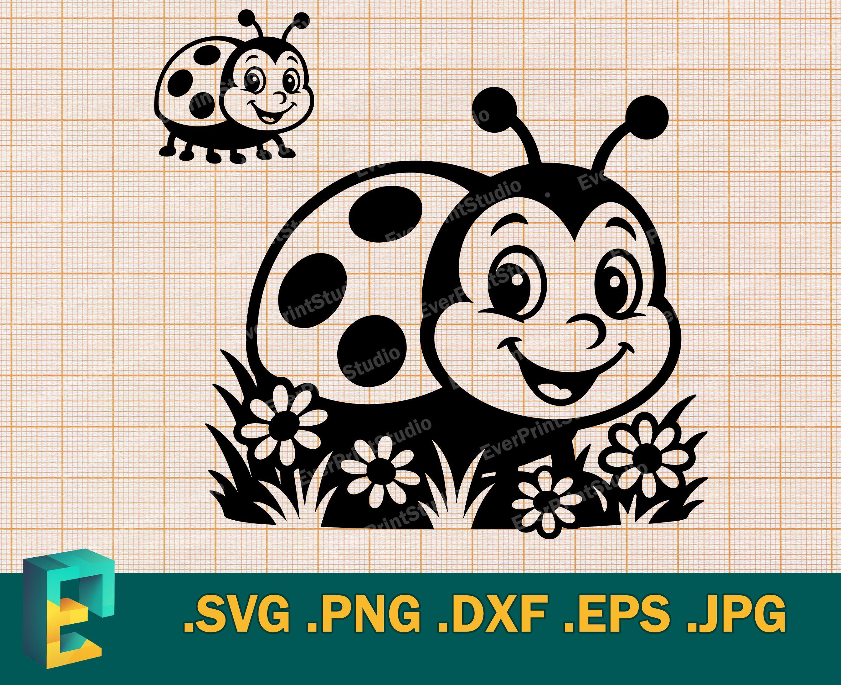 Ladybug SVG - Cricut, Silhouette | Vector Cute Happy Ladybug SVG Cut ...