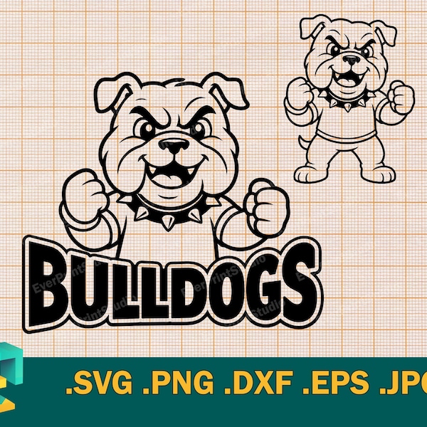 Little Bulldogs Team SVG - Cricut, Silhouette | Bulldogs Kids Sport Team School Mascot Baseball, Football svg, png, eps