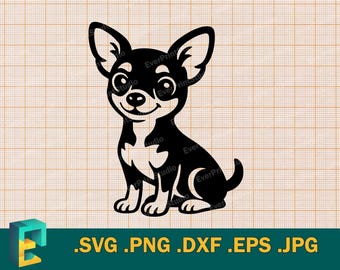 Schattige dwergpinscher SVG - Cricut, silhouet | Vector minipinscher hond SVG gesneden bestand svg, png, eps, dxf