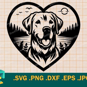 Labrador Retriever SVG - Cricut, Silhouette | Vektor Labrador Retriever Schnittdatei | Süßer Hund - Labrador Retriever svg, png, eps, dxf
