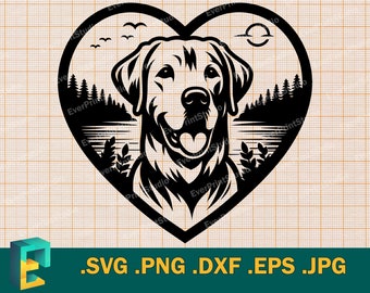 Labrador Retriever SVG - Cricut, Silhouette | Vector Labrador Retriever Cut File | Cute Dog - Labrador Retriever svg, png, eps, dxf