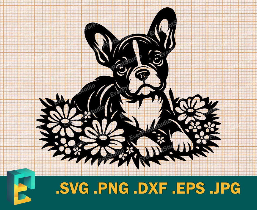 French Bulldog SVG - Cricut and Silhouette | Vector Cute Bulldog Puppy ...
