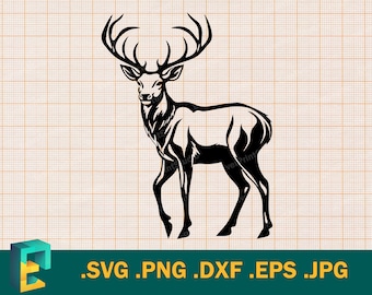 Buck SVG - Cricut, Silhouette | Vector Deer Cut File | Big Buck, Whitetail, Gorgeous Deer Cut File,  Deer Mascot Clip Art Logo, png, eps