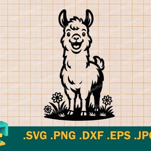 Lama SVG - Cricut, Silhouette | Künstlerische Design-Lama-Schnitt-Datei | Download Alpaka Vektor - Schneidevorlage download svg, png, eps, dxf