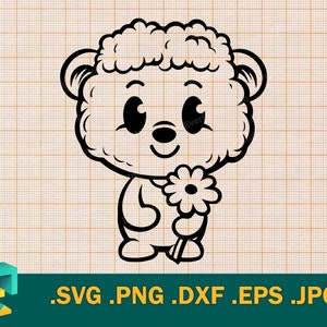 Lamb SVG - Cricut, Silhouette | Vector Cute Lamb Cut File | Download Happy Baby Lamb Cutting File | Clipart Lamb Clip Art Logo, svg, png