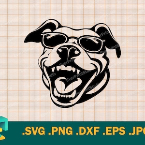Amerikaanse pitbull-svg - Cricut | Happy Smiling Dog Puppy Pet| Pitbullterriër hondenras raszuiver stamboomlogo. SVG. PNG-clipartvector