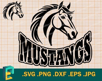 Mustangs Team SVG - Cricut, Silhouette Cut File | Little Mustangs Kids Team shirt spirit, Mustangs Sport Team Logo School Mascot, Football