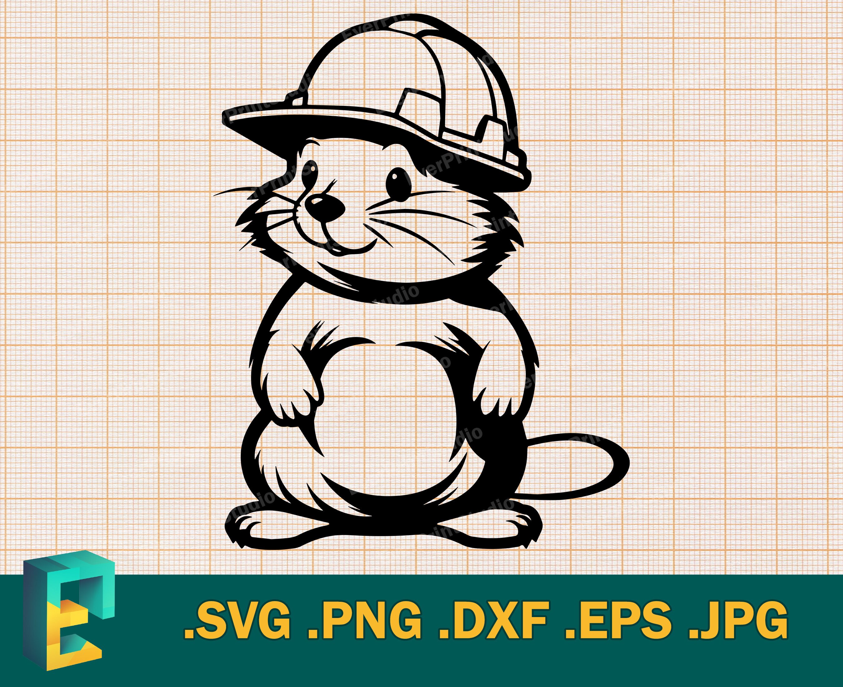 Beaver SVG - Vector Artistic Design Beaver Wearing a Construction ...