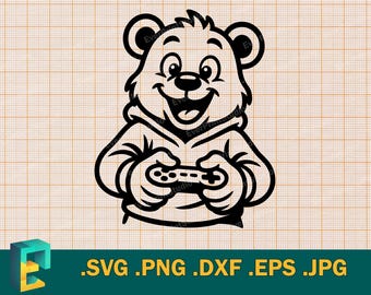 Gaming-SVG: Cricut, silhouet | Vector videogames grappig citaat svg | Cool teddybeer gamer gesneden bestand svg, png, eps, dxf