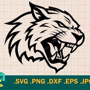 Wildcat SVG -  Cricut, Silhouette | Vector Artistic Wildcat Design Cut File | Download Wildcat Cutting File | Wildcat Digital Clip Art Logo