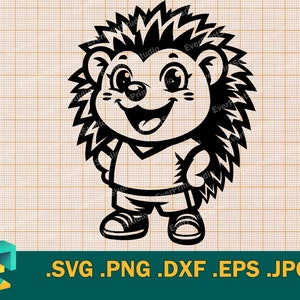 Bebê Ouriço SVG - Cricut, Silhueta | Vetor Cute Hedgehog SVG Arquivo de Corte | Bebê Ouriço Baixe o Modelo SVG para Corte png, eps, dxf