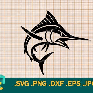 Marlin SVG - Cricut, Silhouette | Vector Marlin Swordfish SVG Cut File | Download Marlin Fish,  Sailfish, Billfish svg, png, eps, dxf