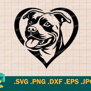 Pitbull SVG - Cricut, Silhouette | Vector American Pitbull Cut File for Cricut, Pitbull Dog Template for cutting Clip Art svg, eps, png, dxf