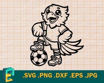 Adler Maskottchen - Cricut, Silhouette Cut Datei | Kinder Fußball Sport Team Adler Logo, kleine Adler Fußball Team Maskottchen Download svg, png, eps, dxf