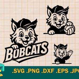 Volleyball Bobcats Team SVG - Cricut, Silhouette Cut File | Bobcats Volleyball Kids Team, Bobcats Logo School Mascot svg, png, eps