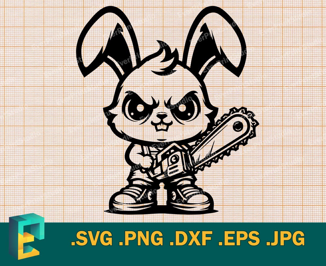 Evil Bunny SVG Cricut, Silhouette Angry Bunny SVG Cut File, Halloween ...
