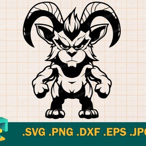 Widder SVG - Cricut Ziege Cut Datei, sofortiger Download, einzigartiges Design Ziege, Widder Maskottchen, schneidbare Datei, SVG, Png, Dxf, Eps Clipart