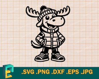 Moose SVG - Cricut, Silhouette | Vector Artistic Cute Urban  Moose Cut file | Download printable Moose cutting file svg, png, eps, dxf