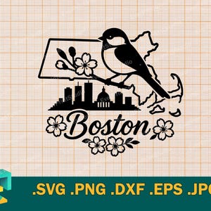 Boston SVG - Cricut, Silhouette | Vector Boston Massachusetts, USA Cut file | Boston City Download Template for Cutting svg, png, eps, dxf