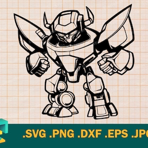 Robot Transformer SVG - Cricut, Silhouette | Vector Cute Transformer Robot Cut File | Download Robot Cutting File, Digital Clip Art Logo
