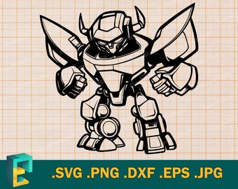 Robot Transformer SVG - Cricut, Silhouette | Vector Cute Transformer Robot Cut File | Download Robot Cutting File, Digital Clip Art Logo