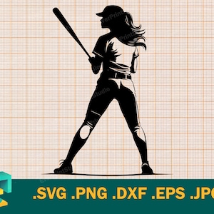 Girls softball svg, Cricut, Silhouette | Vector Softball, Baseball Game For Silhouette, Base Bat Sport Activity or Cricut, Sublimation