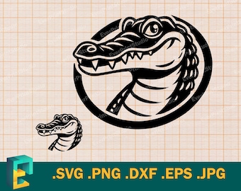 Baby Crocodile SVG - Cricut, Silhouette | Vector Cute Alligator Cut File Download. Happy Baby Gator Cutting File Template svg, png, eps, dxf