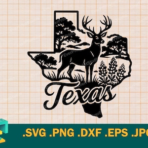 Texas SVG - Cricut, Silhouette | Vector Texas State USA Cut File | Download State of Texas Deer Template for Cutting svg, png, eps, dxf