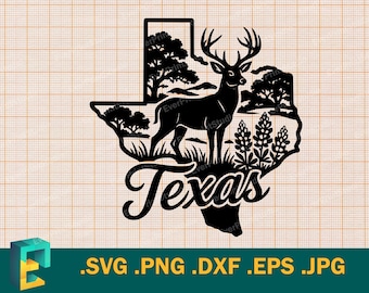 Texas SVG - Cricut, Silhouette | Vector Texas State USA Cut File | Download State of Texas Deer Template for Cutting svg, png, eps, dxf