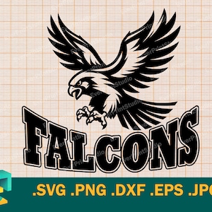 Valken SVG - gesneden bestand voor Cricut & Silhouette | Falcons Kids sport team SVG shirt geest, Falcons team school mascotte svg, png, eps, dxf