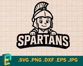 Spartanen SVG - Cricut, silhouetgesneden bestand | Spartans Kids Team SVG-shirtgeest, Spartans Team-logo, School Spartans-mascotte downloaden, png