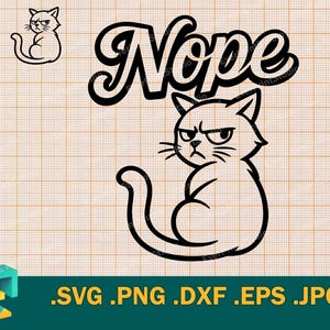 Nope SVG - Cricut, arquivo de corte Silhouette | Nope com Cat SVG, Gato Patriótico, Liberdade, Modelo de Justiça Social para corte svg, png, dxf