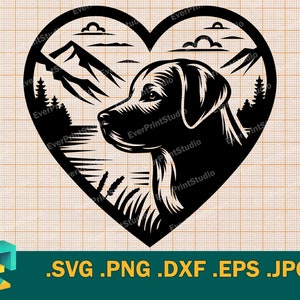 Labrador SVG - Cricut, Silhouette | Vector Artistic Labrador Dog SVG Cut file |  Cute Labrador Retriever dog svg,  png, eps, dxf