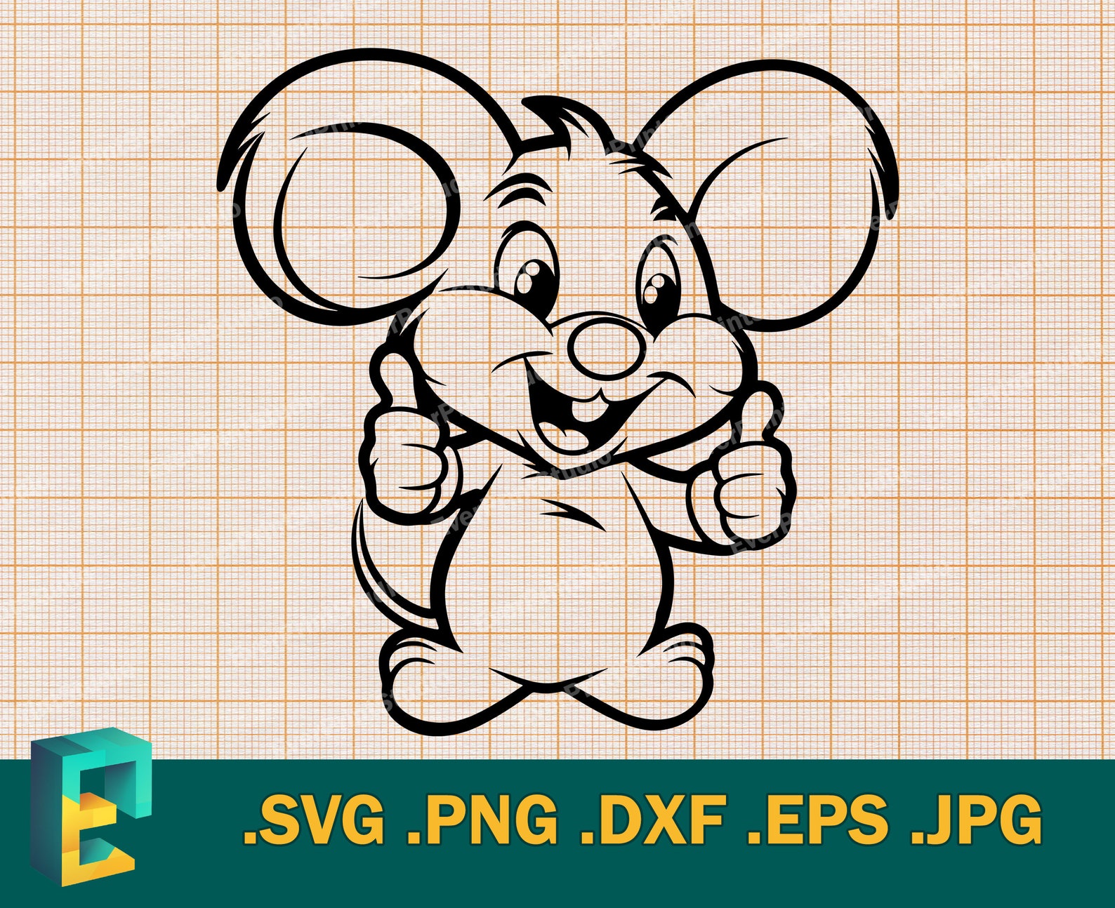 Cute Mouse SVG - Cute File for Cricut and Silhouette | Vector Happy ...