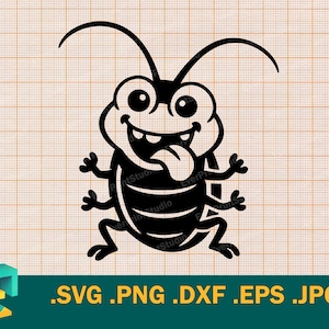 Bed bug SVG - Cricut, Silhouette | Vector Cute Bed bug SVG Cut File | Happy Beetle Download Template for Cutting svg, png, eps, dxf