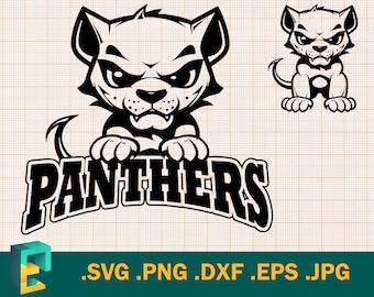 Panthers Svg - Cricut cut file | Kids Team shirt spirit, baby panthers team | School Mascot, Football, silhouette Cut File, Download, logo