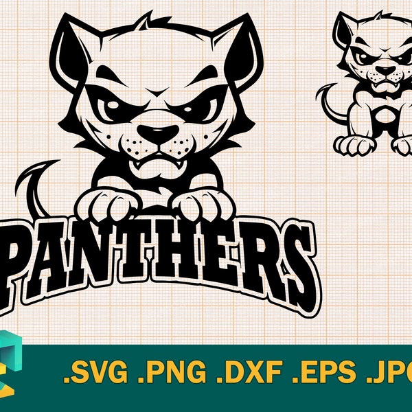 Panthers Svg - Cricut cut file | Kids Team shirt spirit, baby panthers team | School Mascot, Football, silhouette Cut File, Download, logo