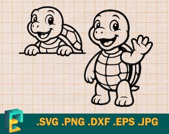 Baby Turtle SVG - Cricut, Silhouette | Vector Cute Turtle Cut File | Download Peeking Baby Turtle Clipart Turtle svg, Digital Clip Art Logo