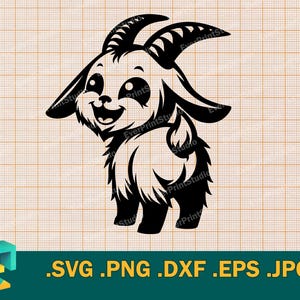 Goat From Behind SVG - Cricut, Silhouette | Baby Goat Vector Cut file |  Vector Goat Ram Template for Cutting Download svg, png, eps, dxf